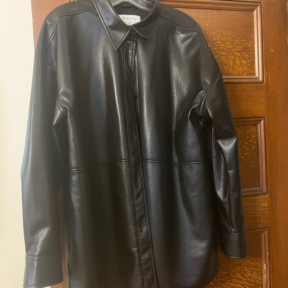 Babaton Jackets & Blazers - Babaton Black Vegan Leather Jacket/Shirt